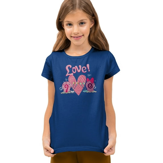 Spongebob Valentine's Love With Gary And Snellie Kids T Shirt for Youth Toddler Boys and Girls