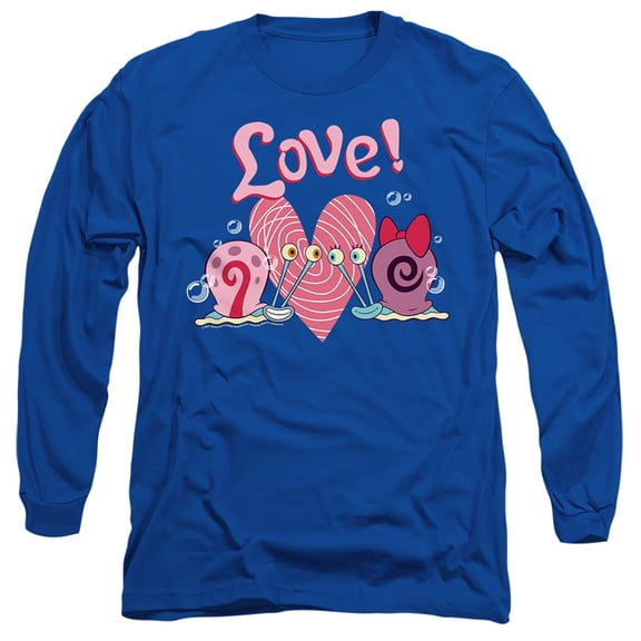 Spongebob Valentine's Love With Gary And Snellie Unisex Adult Long-Sleeve T Shirt