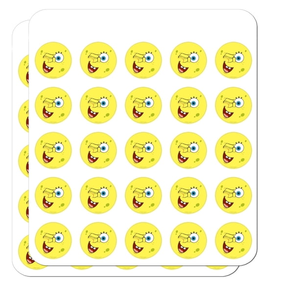 Spongebob Winking Face 1" Planner Calendar Scrapbooking Crafting Clear Stickers