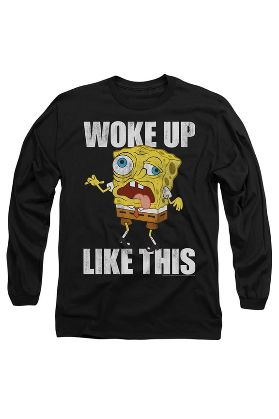 Spongebob Woke Up Like This Meme Unisex Adult Long-Sleeve T Shirt