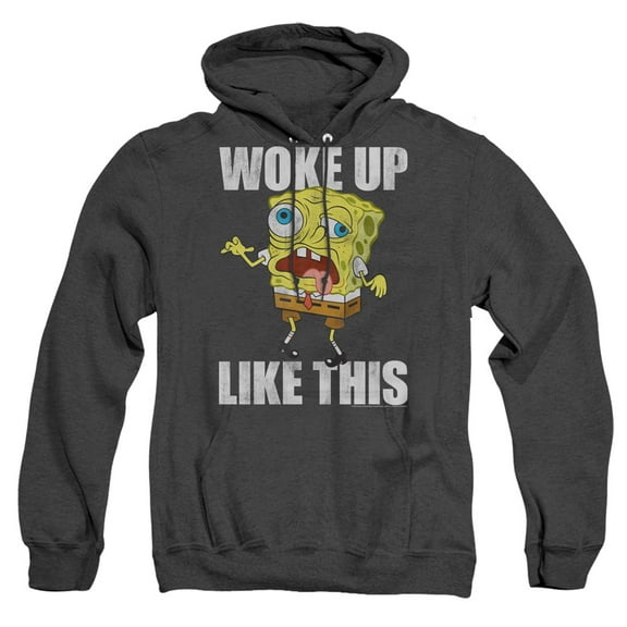 Spongebob Woke Up Like This Meme Unisex Adult Pull-Over Heather Hoodie