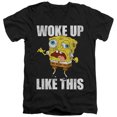thumbnail image 1 of Spongebob Woke Up Like This Meme Unisex Adult V-Neck T Shirt, 1 of 2