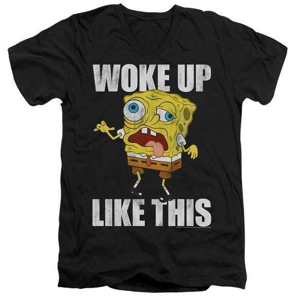 Spongebob Woke Up Like This Meme Unisex Adult V-Neck T Shirt