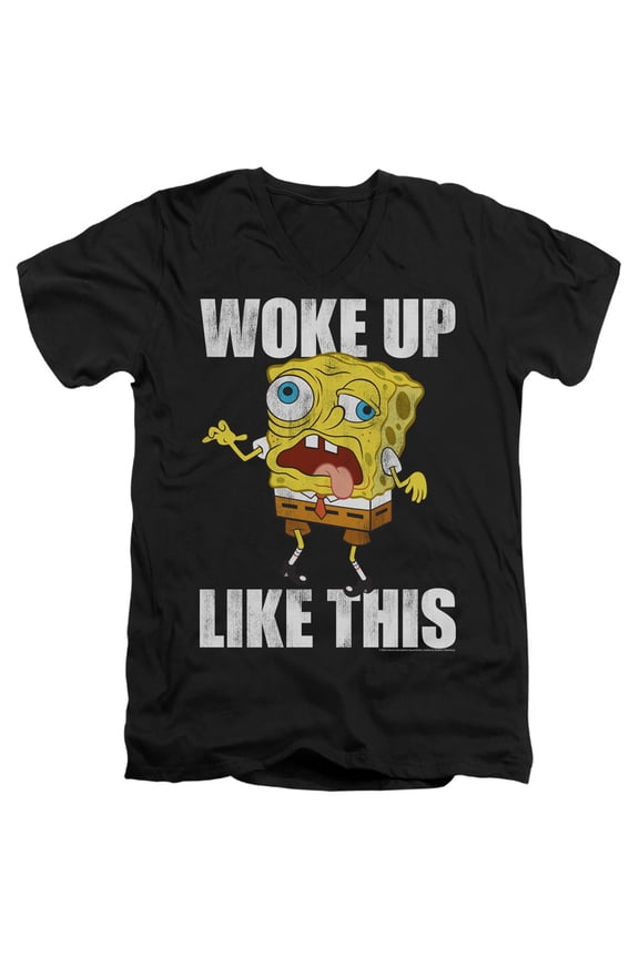 Spongebob Woke Up Like This Meme Unisex Adult V-Neck T Shirt