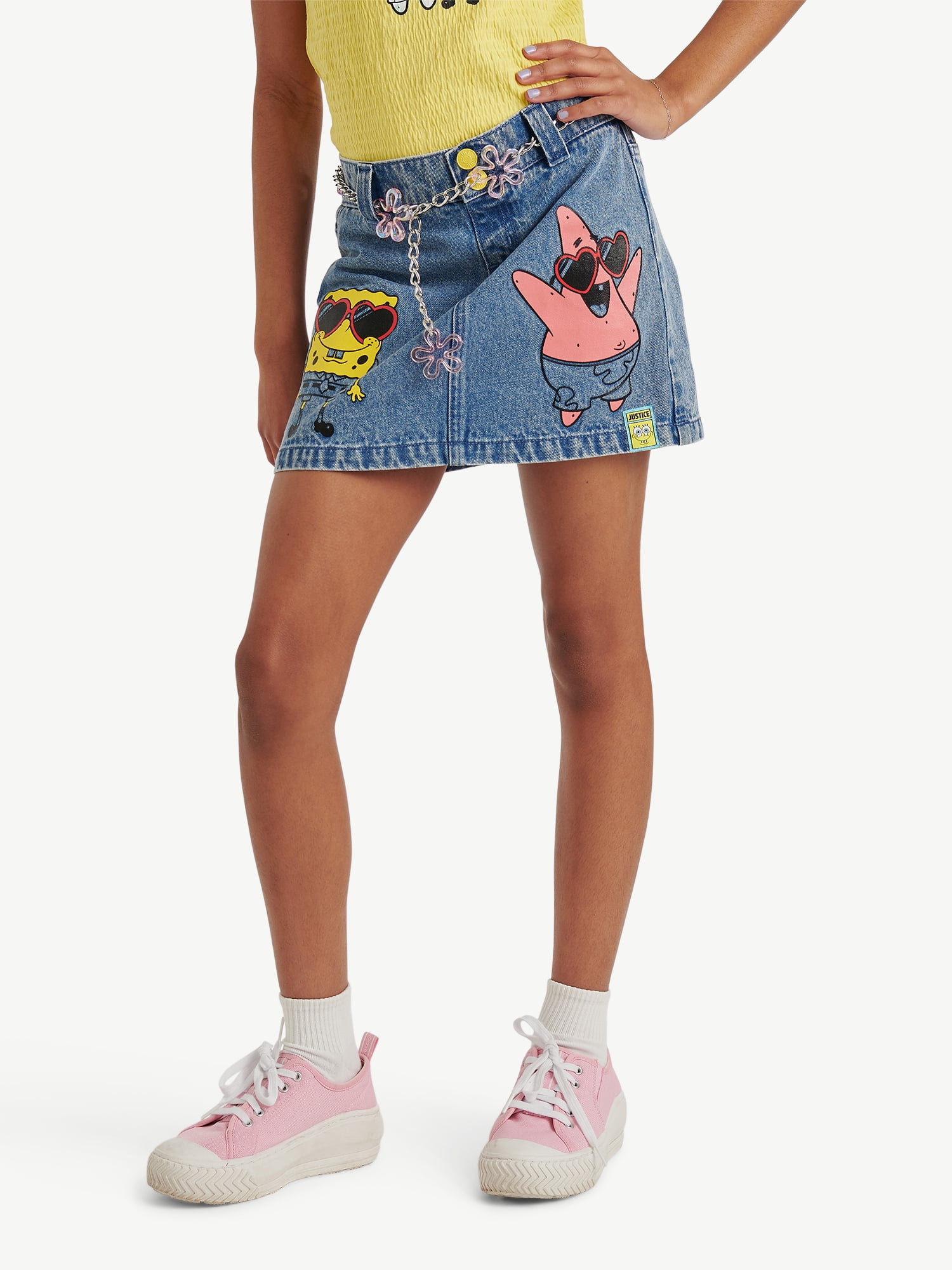 Spongebob X Justice Girls Denim Skirt, Sizes XS - XLP - Walmart.com