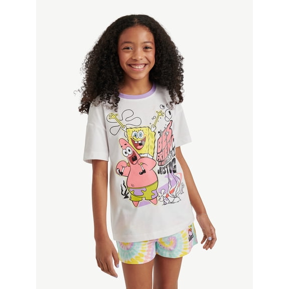 Spongebob X Justice Girls Oversized Tee, Sizes XS - XLP
