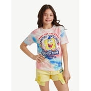 Spongebob X Justice Americana Collab Girls Oversized Tee, Sizes XS - XLP