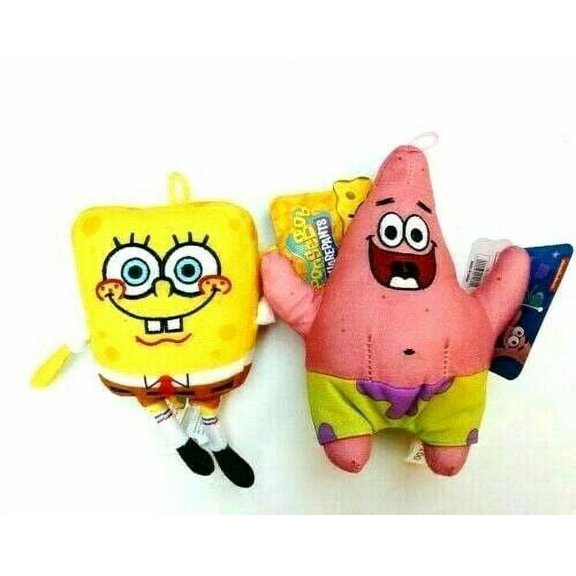 Spongebob and Patrick 6" Stuffed Figure Small Plush Doll Toy Set