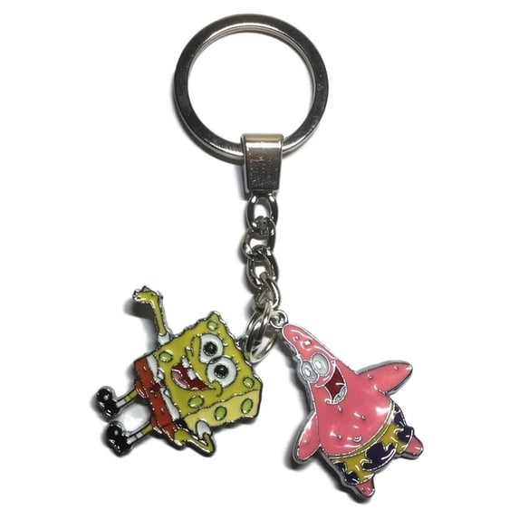 Spongebob and Patrick Characters Enamel Metal Charms Keychain Keyring