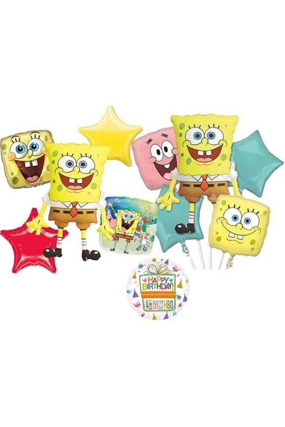 Spongebob's Birthday Party Supplies Ultimate 11pc Balloon Bouquet Decorations