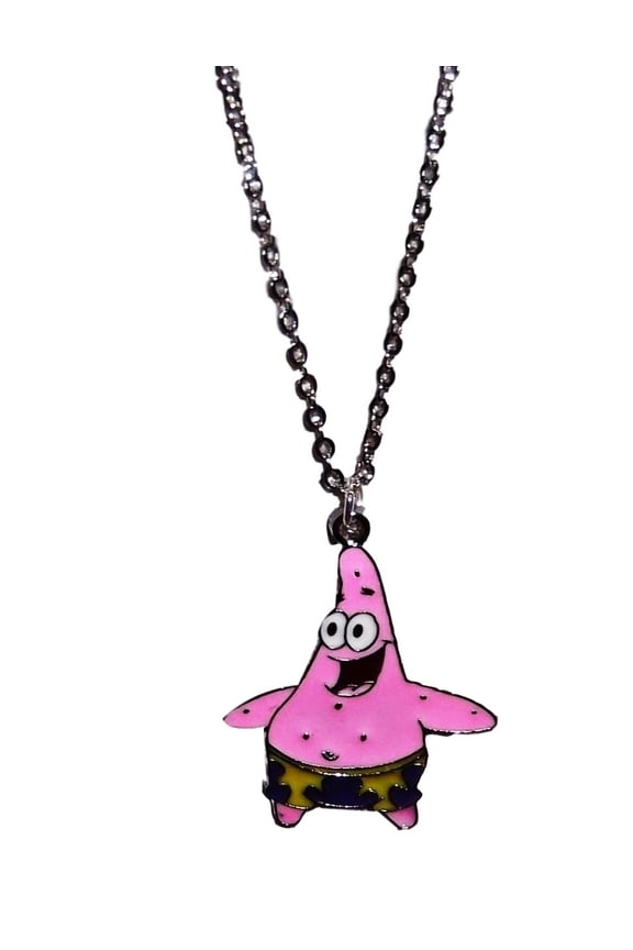 Spongebob's Patrick Character Silvertone/Enamel Pendant Necklace w/ 17" Chain