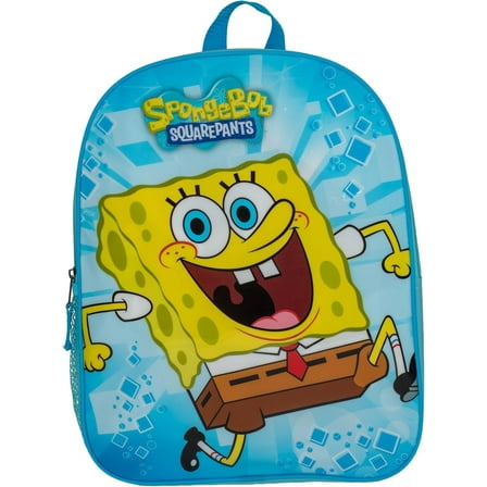 Spongebop Square Pants Kids Backpack, 15" School Bag for Girls & Boys, Blue