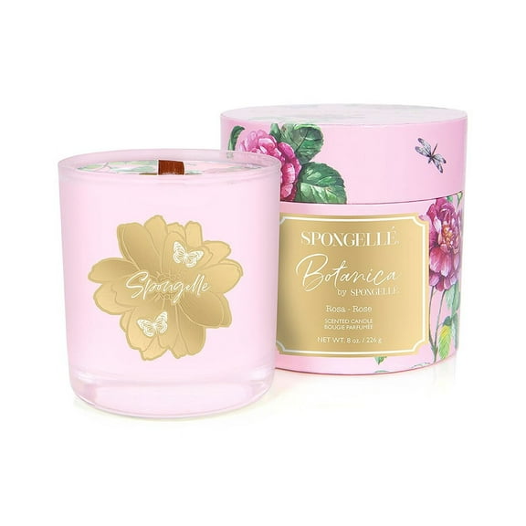Spongellé Botanica 8oz Hand Poured Candle: Rose
