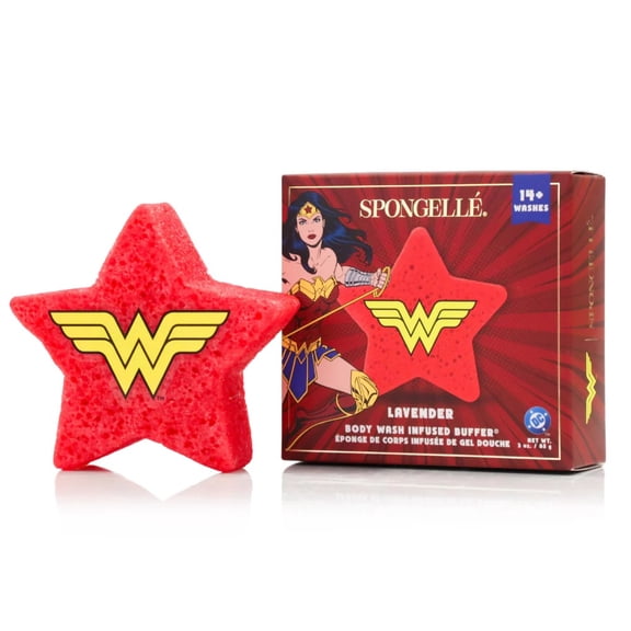 Spongellé Wonder Woman Lavanda Body Buffer | DC Super Hero Collection