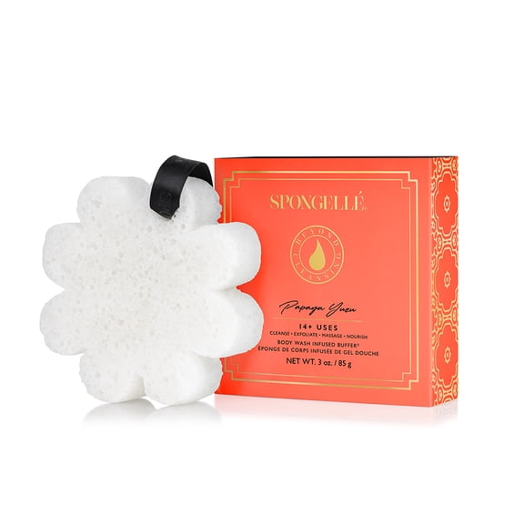 Spongelle Boxed Flower Body Buffer - Shower/Bath Sponge - Papaya Yuzu