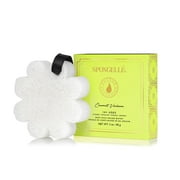 SPONGELLÉ Flower Shower Body Wash Infused Buffer Soap Sponge Body Scrubber, Coconut Verbena, 3 oz