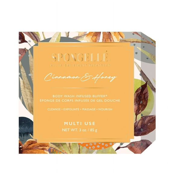 Spongelle Multi Use Boxed Flower 1PACK Body Wash Infused Buffer/Shower Gel Sponge (Cinnamon & Honey)