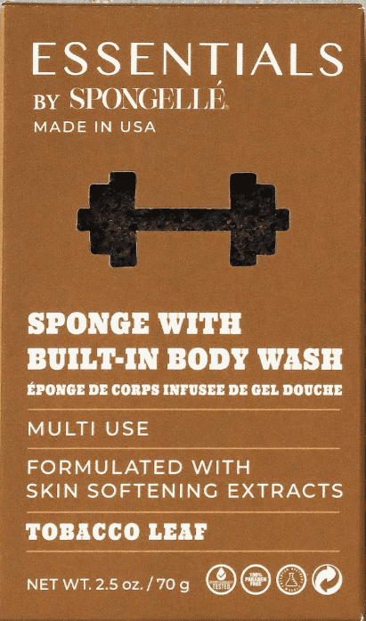 Essentials by Spongelle Men's Tobacco Leaf Infused Body Buffer