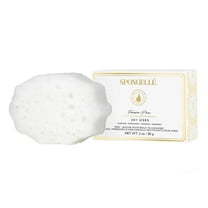 SPONGELLÉ Pedi Buffer with Built-In Cleanser, Exfoliating Soap Sponge, Freesia Pear
