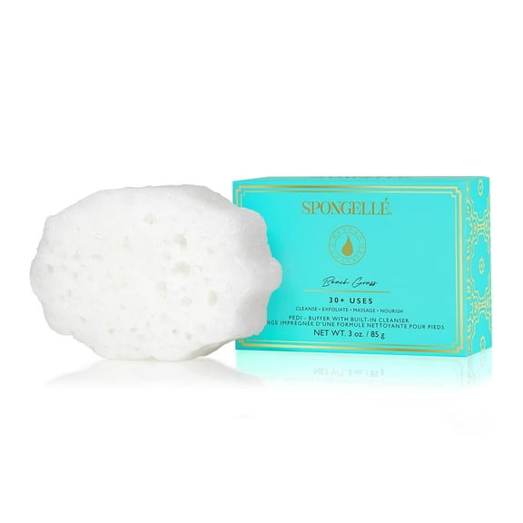 SPONGELLÉ Wild Flower Body Wash Infused Buffer Soap Sponge Body Scrubber, Bulgarian Rose, 3 oz