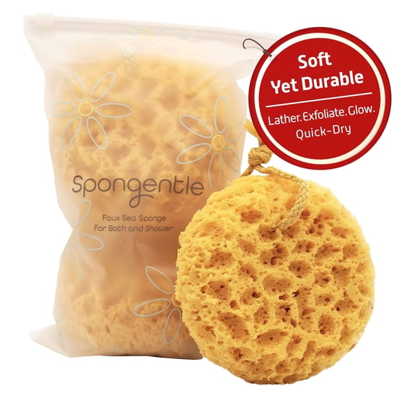 Spongentle Deep Cleansing Body Loofah Sponge Multiple Textures for Gentle and Deep Exfoliation, 3-Pack