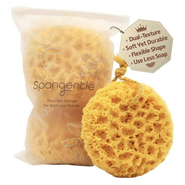 Spongentle Deep Cleansing Body Loofah Sponge Multiple Textures for Gentle and Deep Exfoliation, 3-Pack