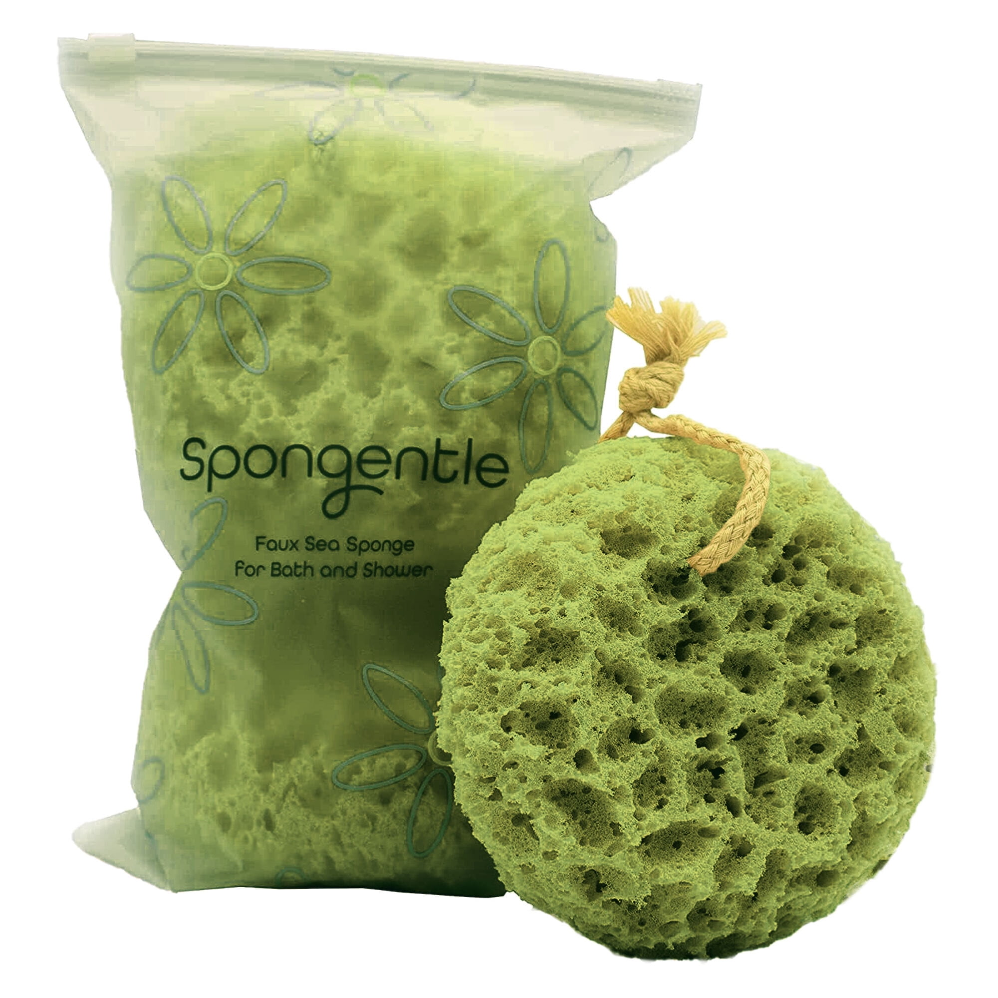 Spongentle Exfoliating Loofah Bathing Scrubber, Deep Cleansing, Natural ...