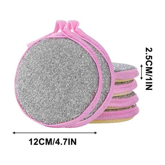 6pc Double Sided Sponge Scrub Bowl Brush Pot Kitchen Cleaning Cloth Household Non Stick Oil Degreasing Cloth Wipe Personal Care Tool Sided Sponge Scrub Bowl Brush Pot Kitchen Clean