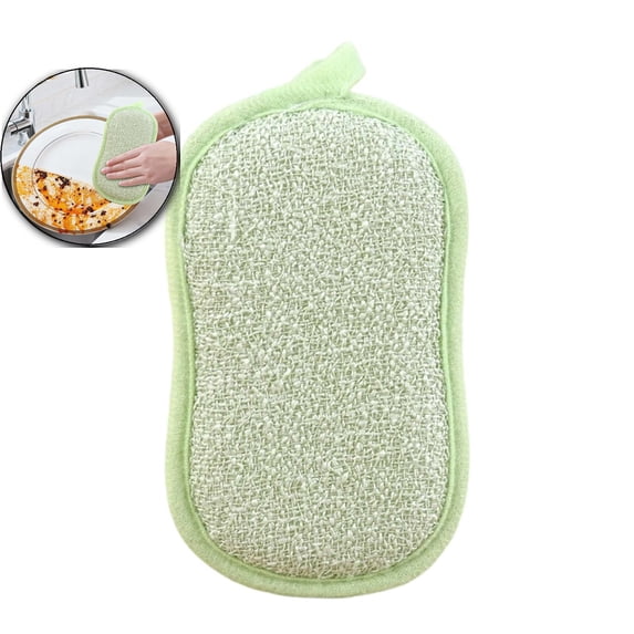 Sponges Kitchen Dish Sponge for Washing Dishes, All-Purpose, Non Scratch, Rough Scrubber Side for Non-Stick Cookware, Soft Microfiber Scrub Side for Dishes