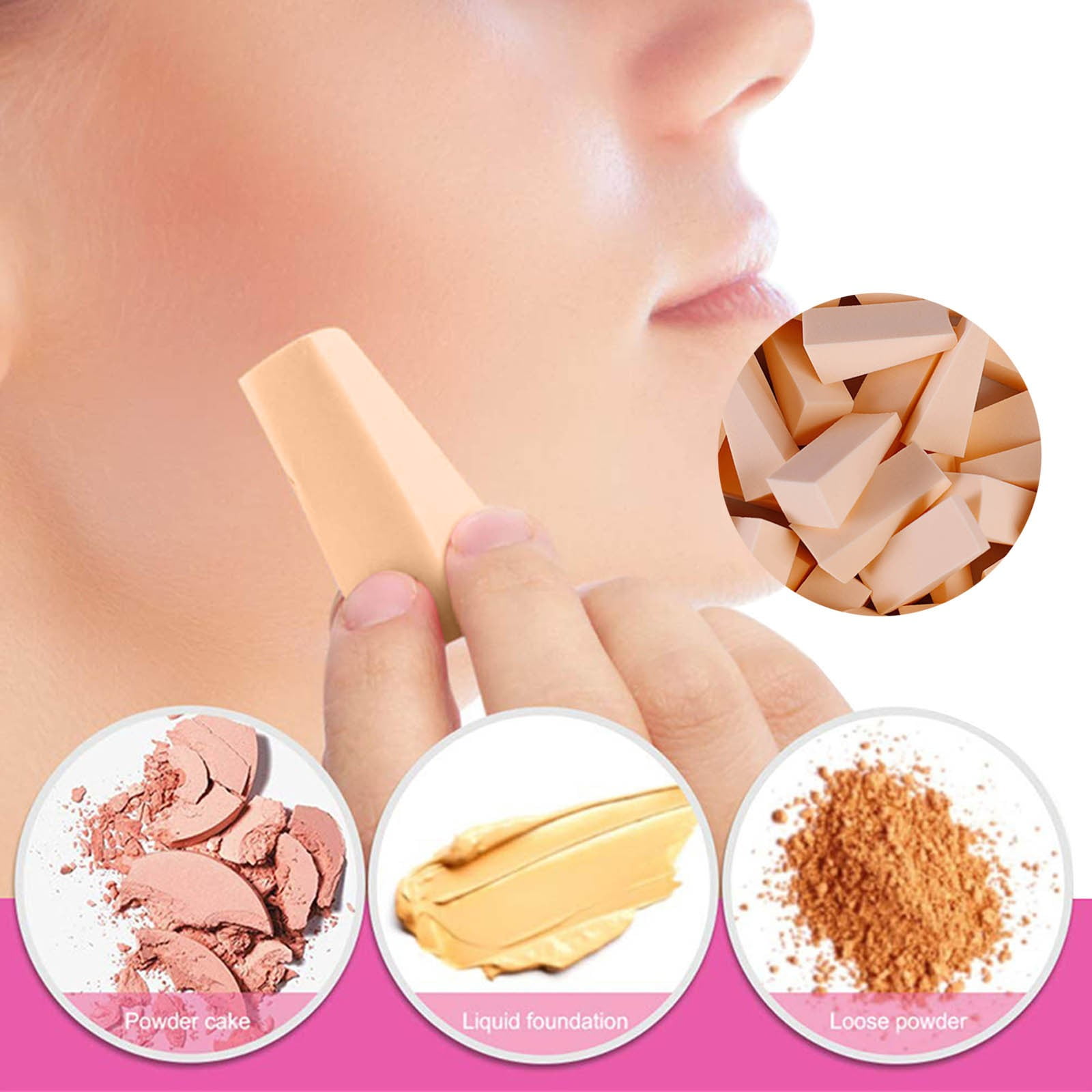 Sponges for Makeup Makeup Pads Exfoliating Make up Sponge Wand but Puff Individual Use Sponges Disposable Makeup Brushes Foundation Makeup under Eye Pads Makeup Sponge Wedge Vintage Makeup