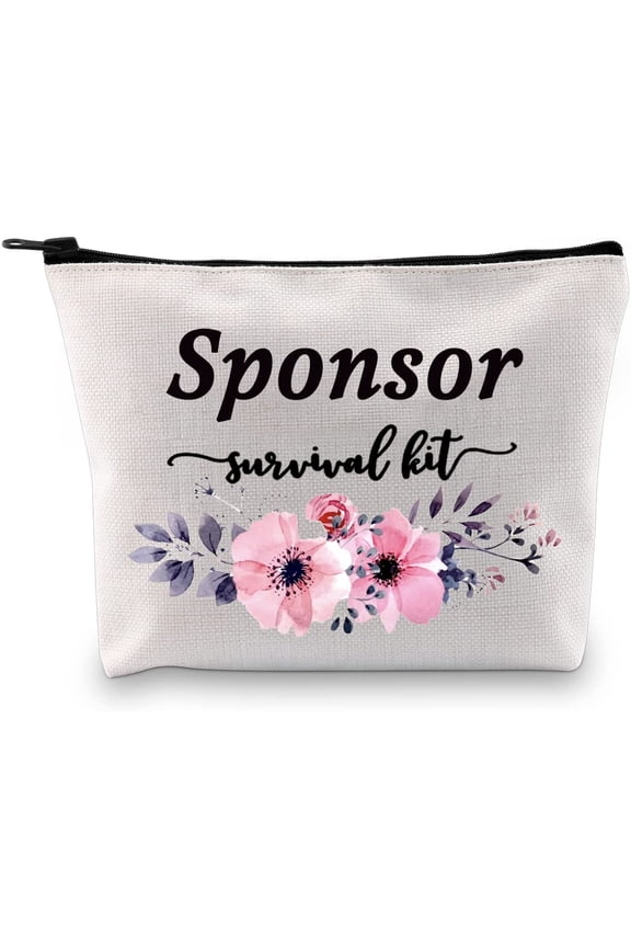 Sponsor Gift Sponsor Survival Kit Zipper Pouch Cosmetic Bag AA NA Addiction Recovery Gift For Sponsor