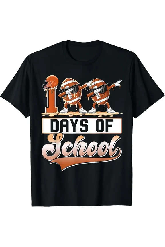 Sponsored Ad - 100 Days of School Boys 100th Day of School Football Dabbing T-Shirt