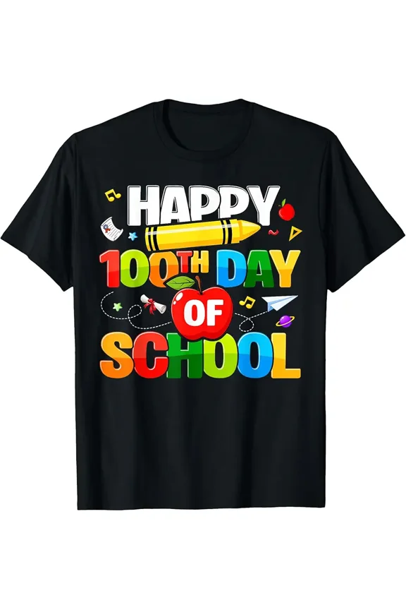 Sponsored Ad - 100th Day of School Shirt for Teachers Kids Happy 100 Days T-Shirt