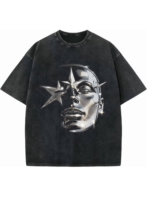 Sponsored Ad - Bobeutou Men's Graphic Tees Acid Wash Tshirt Oversized T-Shirt Vintage Shirt Streetwear Casual Cotton Loose...