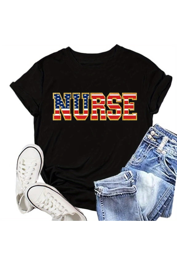 Sponsored Ad - Nurse Shirt for Women Kind Caring Loving Calm Strong Loyal T-Shirts Nurses Week Tee Top