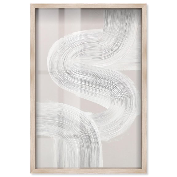 Spontaneous Flow II Shadowbox Print Minimalist Wall Art by Art Remedy, Blonde Frame, 20 x 30