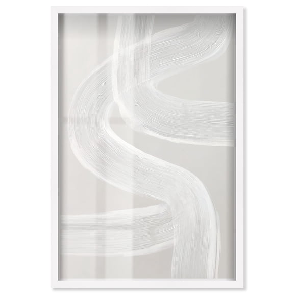 Spontaneous Flow III Shadowbox Print Minimalist Wall Art by Art Remedy, White Frame, 20 x 30