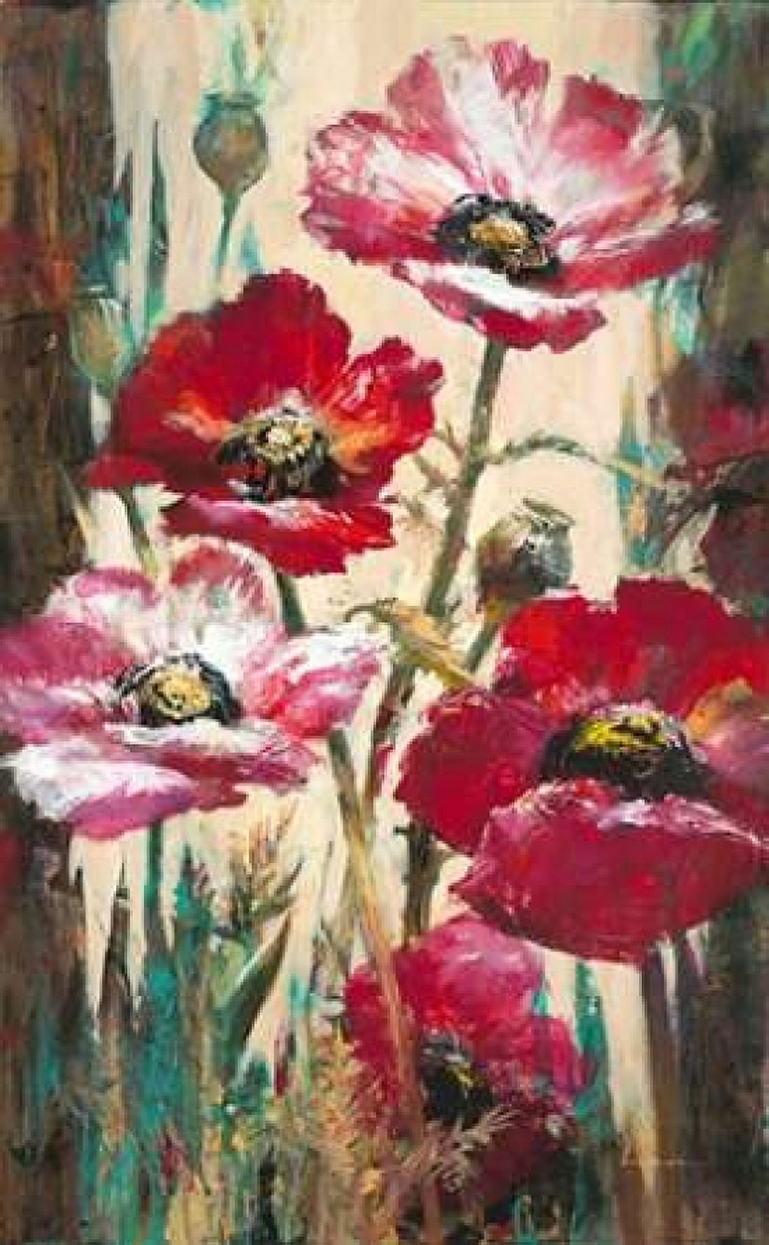 Spontaneous Poppies Canvas Art - Brent Heighton (12 x 18)