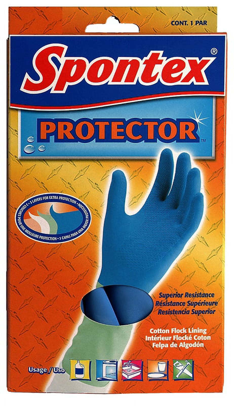 Spontex 11951 Gloves, Rubber, Small 