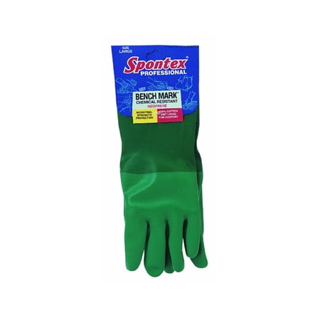 Spontex 33003 Bench-Mark Large Neoprene Latex Rubber Glove Blue Pair