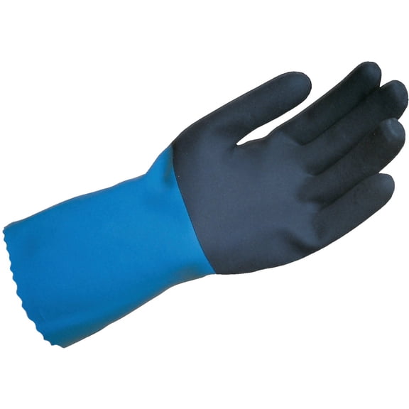 Spontex 33003 Bench-Mark Large Neoprene Latex Rubber Glove Blue Pair
