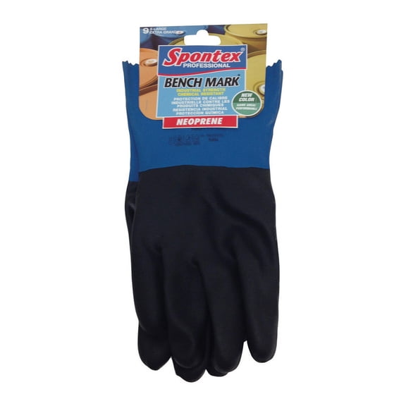 Spontex 33004 Bench-Mark XL Neoprene Latex Rubber Glove Blue Pair
