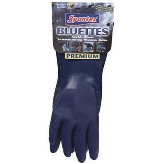 Spontex Neoprene Gloves Blue Neoprene Coating, Cotton Knit Lining Medium Boxed