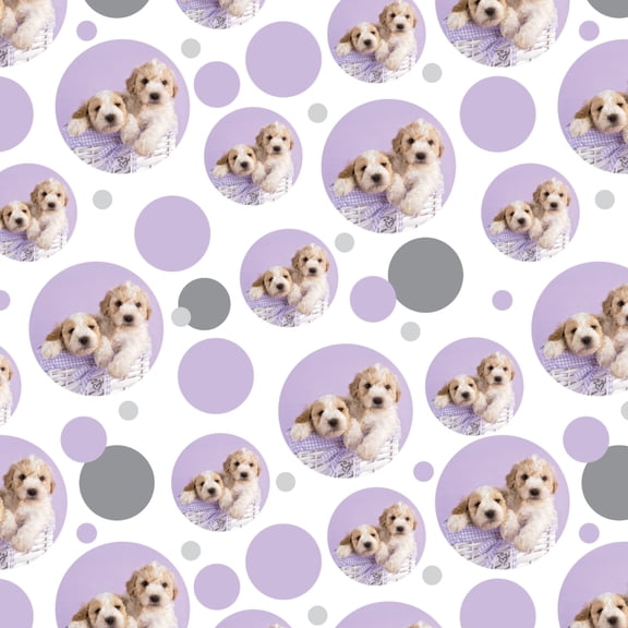 Spoodle Cockapoo Puppies Dogs Wicker Basket Premium Gift Wrap Wrapping Paper Roll