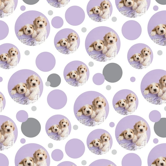Spoodle Cockapoo Puppies Dogs Wicker Basket Premium Gift Wrap Wrapping Paper Roll