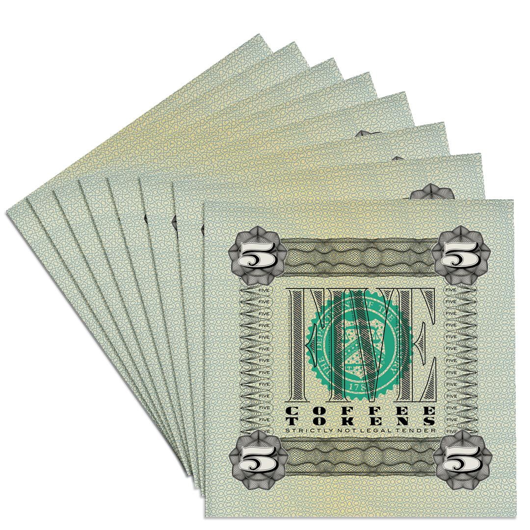 3drose, Spoof Banknote Style Coffee Token Design, Set of 8 Ceramic Tile ...
