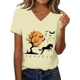 thumbnail image 1 of Spooked Horse Shirt Halloween Horse Shirts Spooky Season Short Sleeve Casual V Neck Tee Top Horses Lover Gifts, 1 of 6