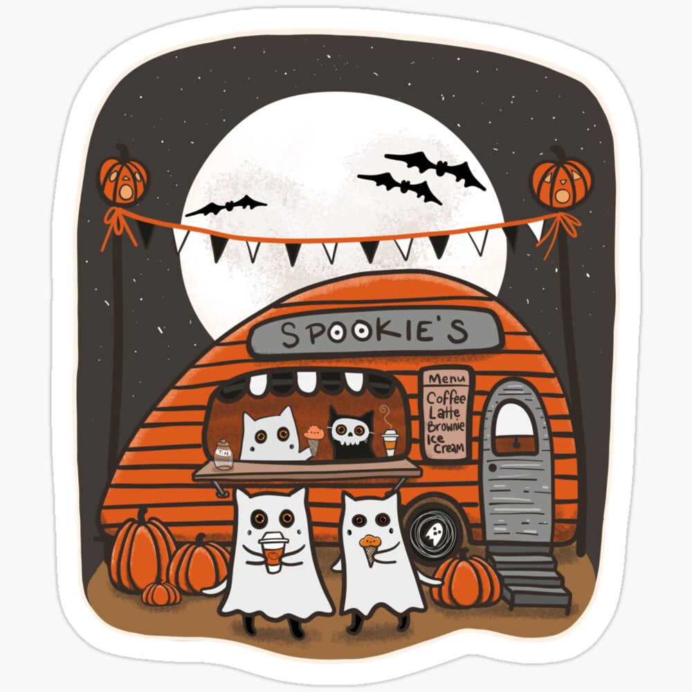Spookies Cafe Sticker Phone Decal Water Bottle Stickers Car Decals ...