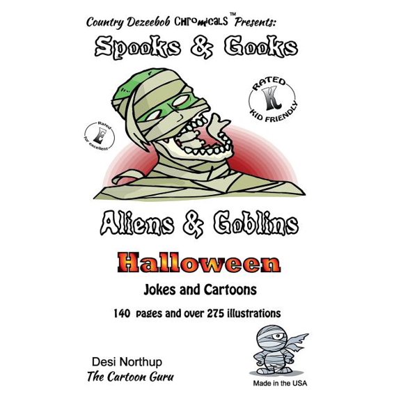 Spooks & Gooks -- Aliens & Goblins Halloween -- Jokes and Cartoons : In Black + White