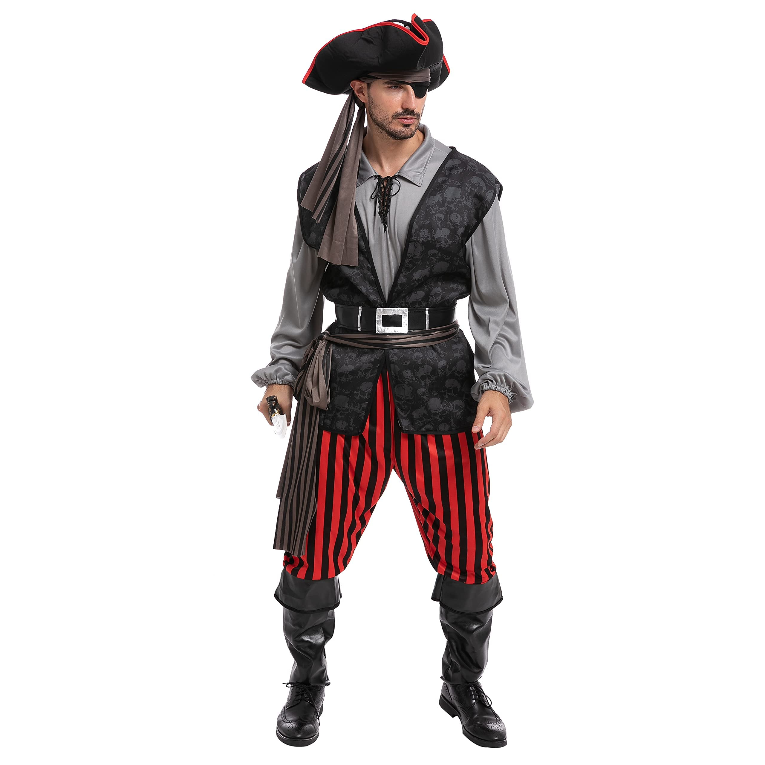 Spooktacular Creations Adult Men Pirate Costume for Halloween, Costume ...